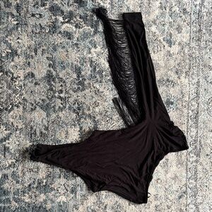 Black Fringe Bodysuit